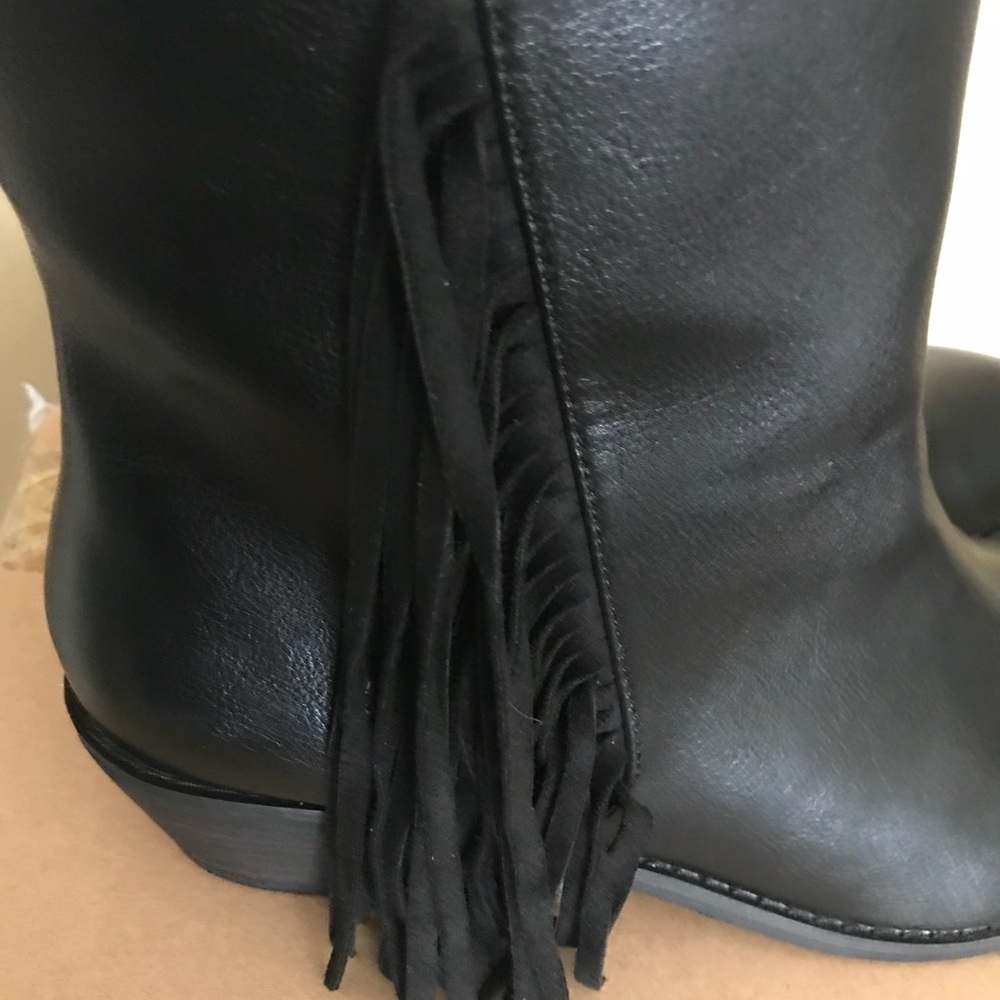 Black Fringe Boots